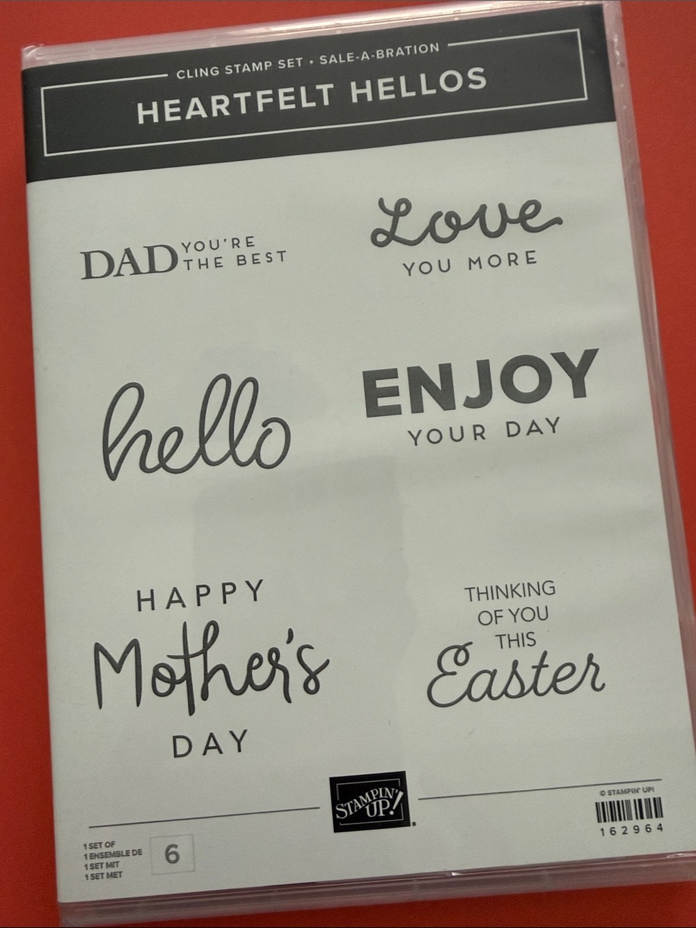 Stampin' Up! Heartfelt Hellos Cling Stamp Set
